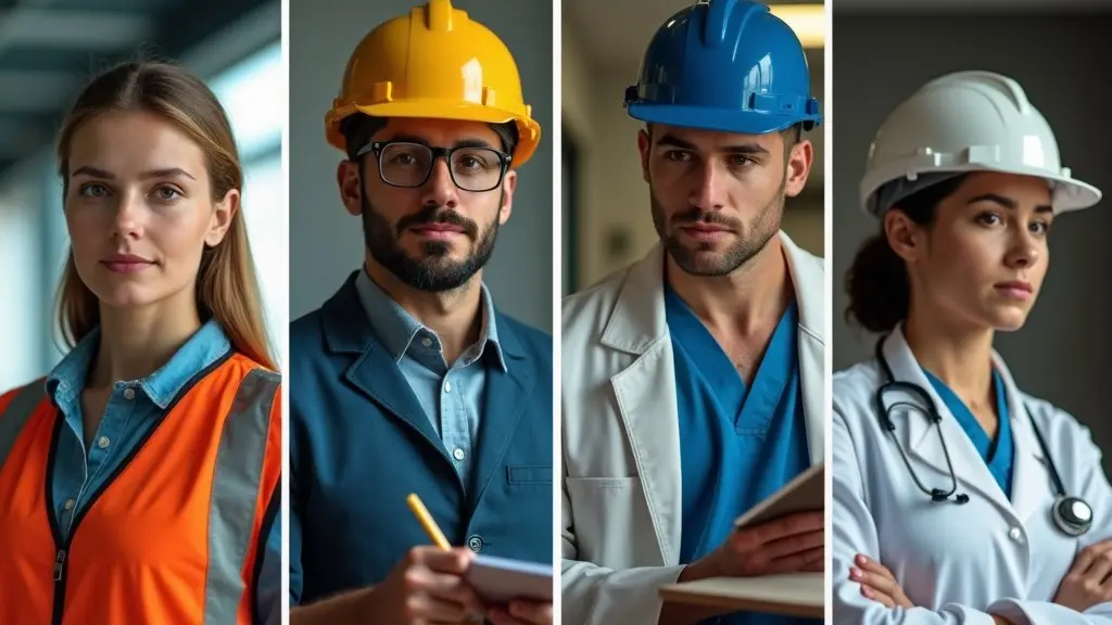 Pessoas de diferentes profissões trabalhando com dedicação ilustrando diligência