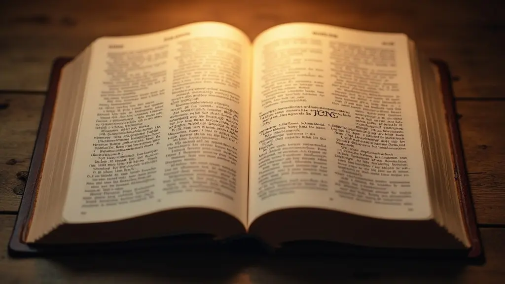 Bíblia aberta no Evangelho de João iluminada por luz suave